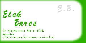 elek barcs business card